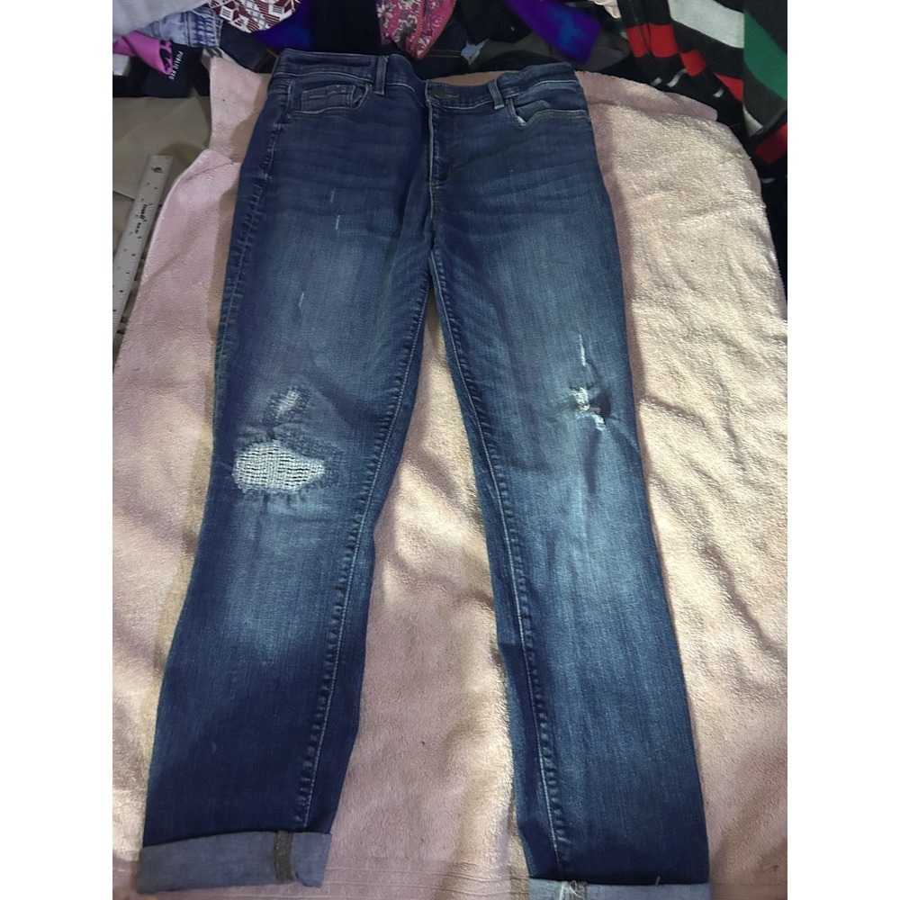 Loft Made & Loved Jeans! Cuffed‎ Hem! Size 10! Mid Rise! Distressed!